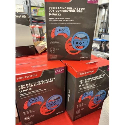 287 - 6 BOXED 4pk PRO RACING DELUXE FOR JOY-CON CONTROLLERS FOR SWITCH (A/F)