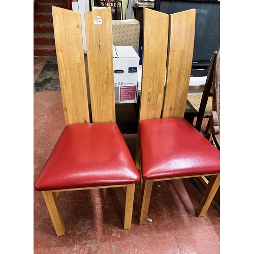 32A - PAIR OF NATURAL OAK 'TULIP' CHAIRS