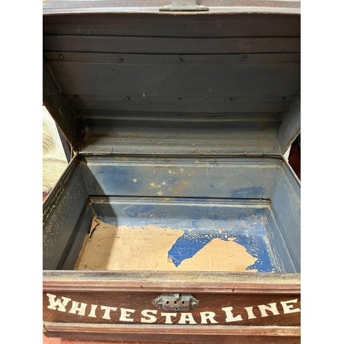 36 - METAL 'WHITE STAR LINE STEAMER' TRAVEL TRUNK