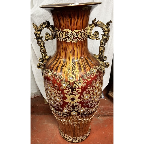 37 - LARGE ORNATE FLOOR VASE(A/F)