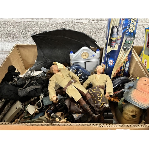 61 - BOX OF TOYS INCL STAR WARS FIGURES