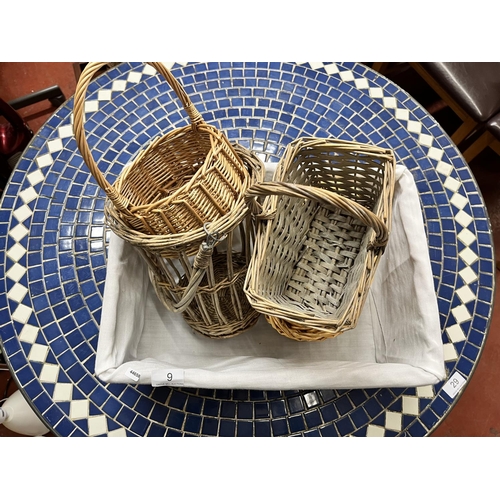 9 - 5 SMALL WICKER BASKETS