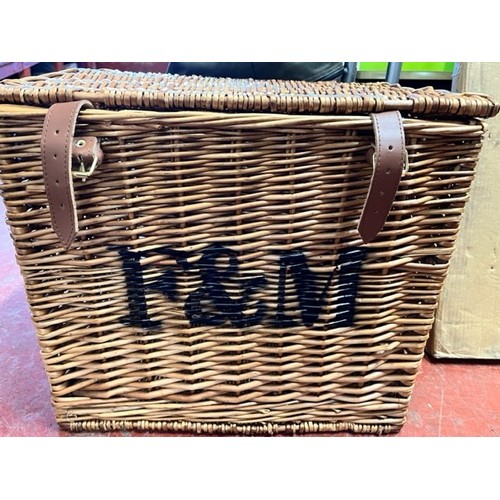 153 - WICKER F&M HAMPER BASKET