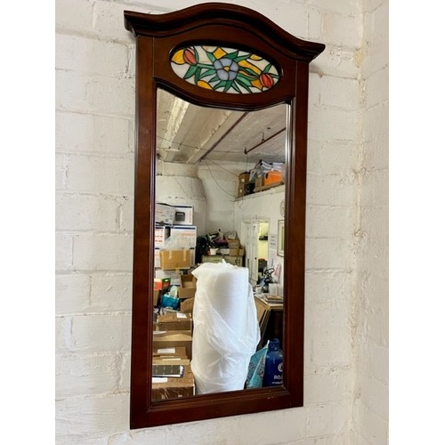 9 - MIRROR WITH TIFFANY STYLE INSERT