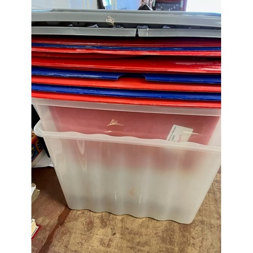 19 - 7 PLASTIC LIDDED STORAGE BOXES