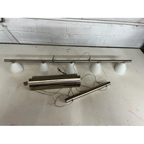 62 - STAINLESS STEEL ADJUSTABLE 5 SHADE CEILING LIGHT FITTING(GWO)