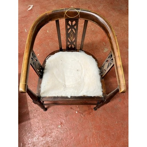 30 - VINTAGE INLAID CARVER CHAIR(FOR RESTORATION)