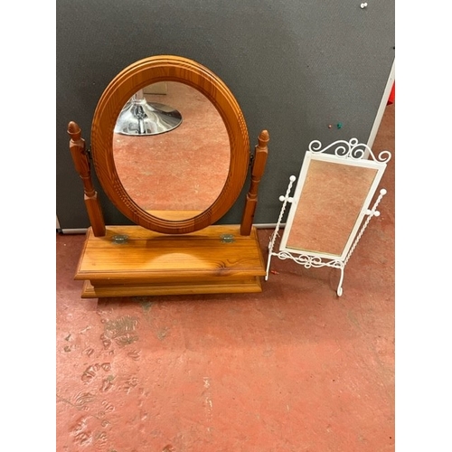 137 - PINE SWING MIRROR & METAL SWING MIRROR