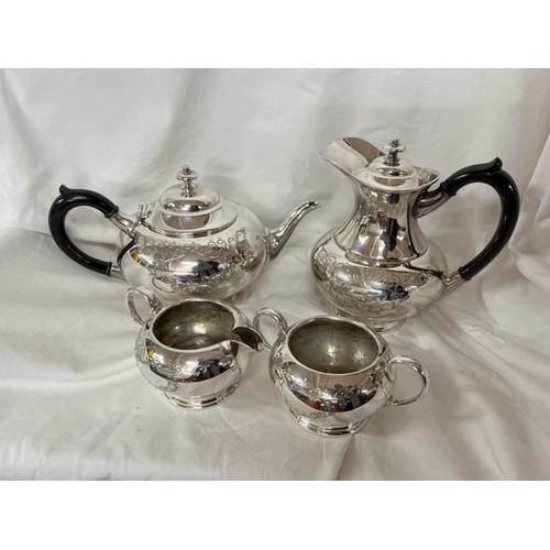 188 - 4 PIECE ETCHED EPNS TEA/COFFEE SET