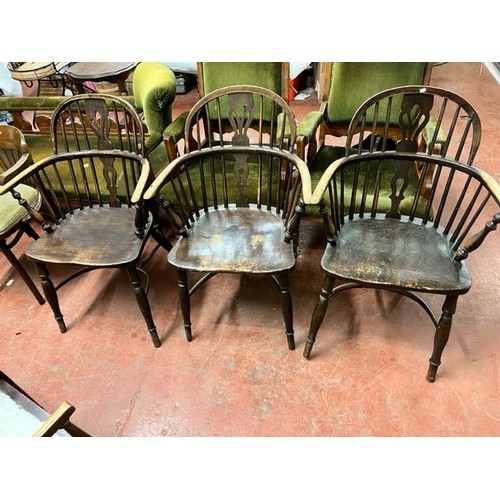 24 - 3 VINTAGE WINDSOR CARVER CHAIRS