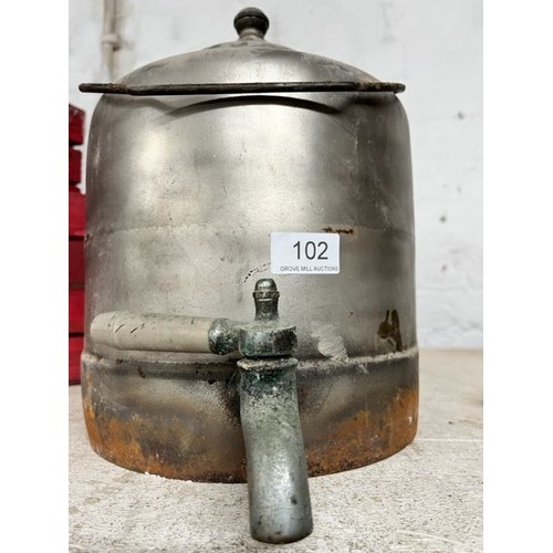 102 - METAL LIDDED WATER HEATER WITH TAP