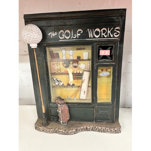 14 - CERAMIC 'THE GOLF WORKS' WALL ART