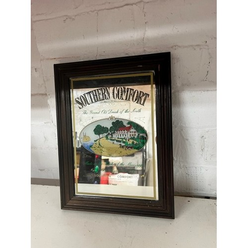 15 - SMALL FRAMED 'SOUTHERN COMFORT' ADVERTISING MIRROR