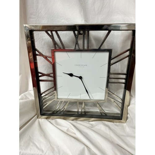 17 - CHROME FRAMED WALL CLOCK