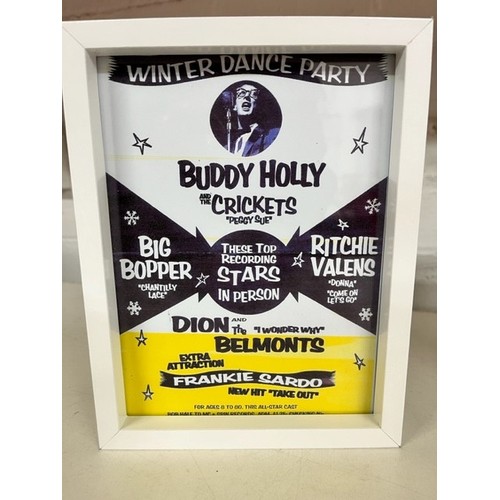 23 - SMALL FRAMED BUDDY HOLLY 1959 POSTER PRINT(LAST PERFORMANCE)