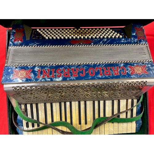 194 - ANTIQUE CASED CARLO CARSINI 120 BUTTON ACCORDION