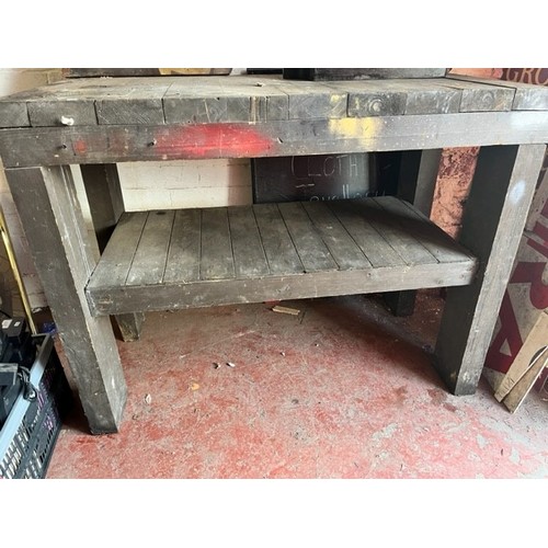 4 - LARGE WOODEN GARAGE WORK BENCH