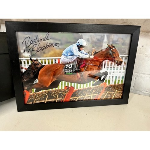 12 - FRAMED 'HONEYSUCKLE' PHOTOGRAPH SIGNED BY JOCKEY RACHEL BLACKMORE