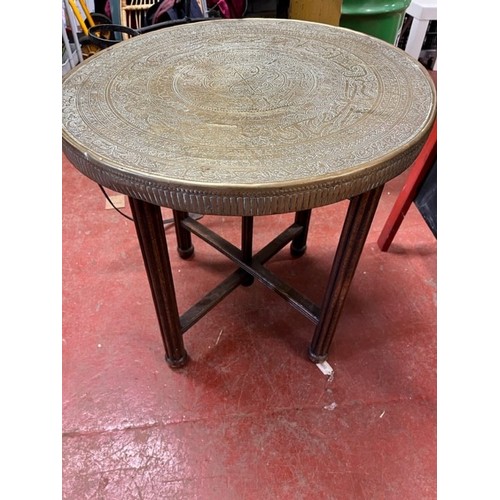 28 - BRASS ISLAMIC FOLDING TABLE