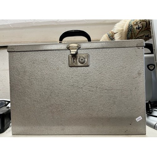 37 - METAL FILE CASE WITH KEY