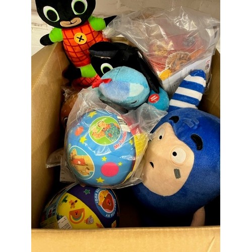 64 - BOX OF TOYS INCL MR TUMBLES