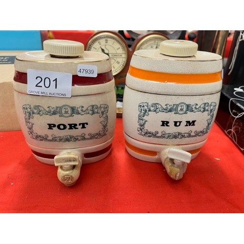 201 - WADE CERAMIC 'RUM' & 'PORT' BARRELS