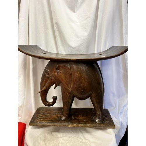 204 - LARGE CARVED WOOD 'ELEPHANT' SEAT/STOOL