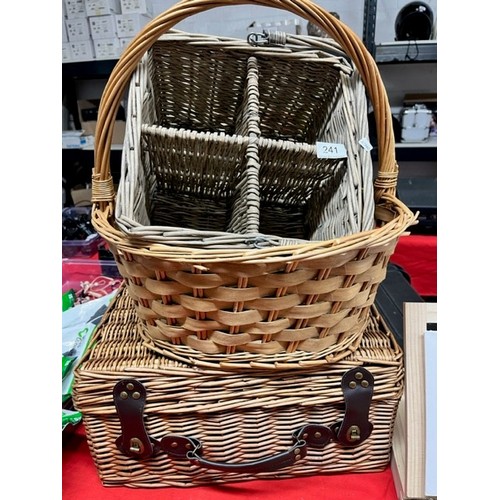 241 - 3 WICKER BASKETS