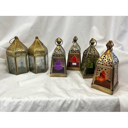 250 - 6 ETHNIC TEALIGHT LANTERNS