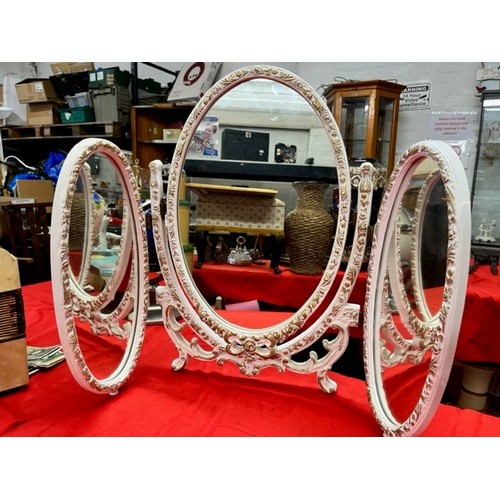 266 - OVAL TRIPLE DRESSER MIRROR