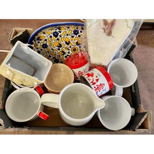 120 - BOX OF CROCKERY INCL NEW