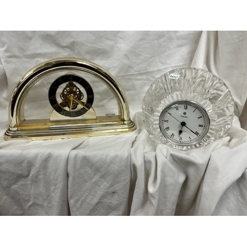 265 - CAVAN GLASS MANTLE CLOCK & RHYTHM MANTLE CLOCK