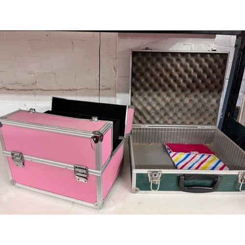 82 - CANTILEVER COSMETIC CASE & A CARRY CASE WITH FOAM INSERT