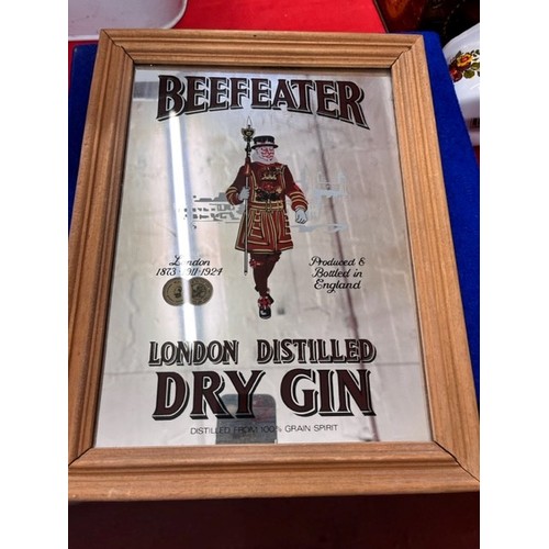 16 - FRAMED 'BEEFEATER GIN' ADVERTISING MIRROR