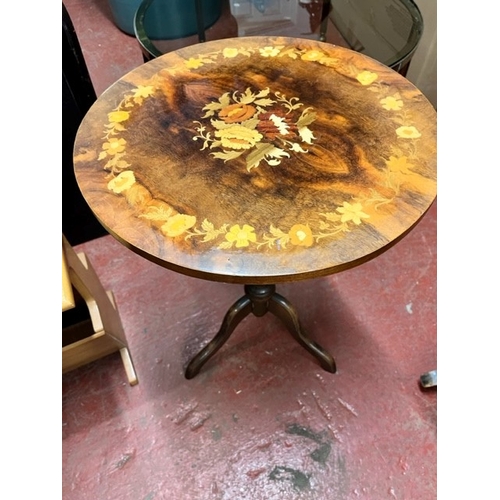 37 - INLAID PEDESTAL TABLE