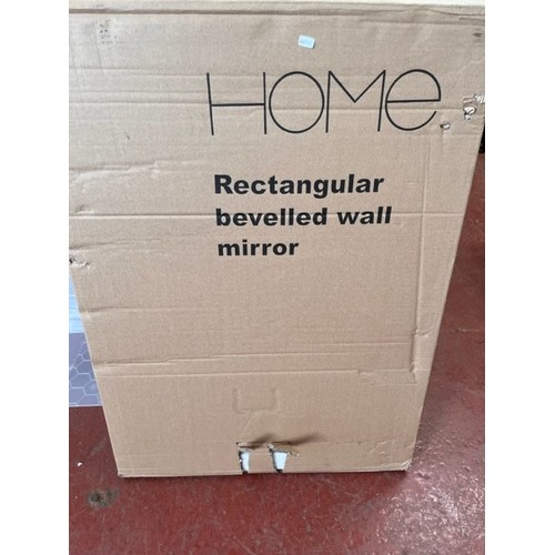 56 - BOXED HOME RECTANGULAR BEVELLED WALL MIRROR (NEW)