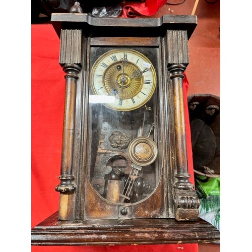 73 - CASED EDWARDIAN WALL CLOCK (SPARES)