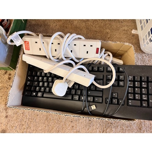 107 - PC KEYBOARD & 3 EXTENSION LEADS (W/O)