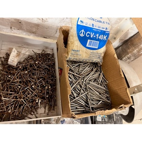 148 - 2 BOXES OF NAILS INCL STEEL & CABLE TIES