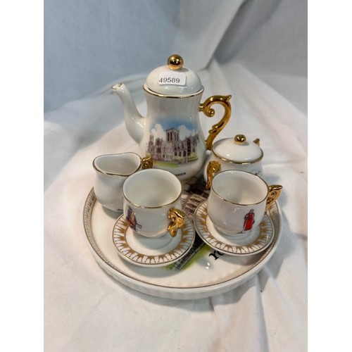 196 - 8 PIECE MINIATURE YORK MINSTER TEA FOR TWO