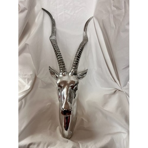 24 - SILVERED ANTELOPE HEAD WALL HANGING(A/F)