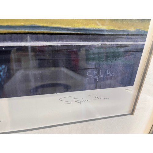 25 - FRAMED STEPHEN BROWN 'CONCORDE - THE FINAL TOUCH DOWN NOV 26, 2003)' PRINT SIGNED BY THE FLIGHT CREW... 