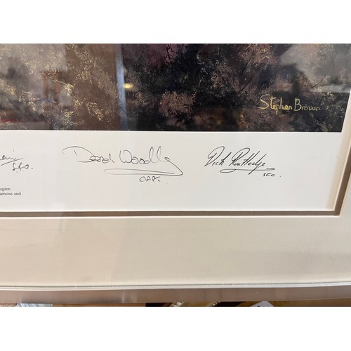 27 - FRAMED STEPHEN BROWN 'CONCORDE - THE HOME COMING(NOV 26, 2003)' PRINT SIGNED BY THE FLIGHT CREW WITH... 