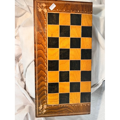 304 - WOODEN CASED CHESS SET