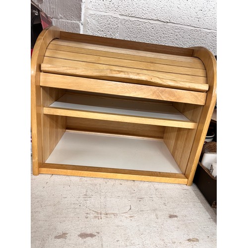 60 - WOODEN ROLL TOP BREAD BIN