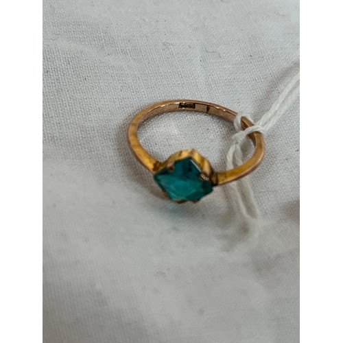 183 - 9ct GOLD STONE SET RING(SZ N 2gms)