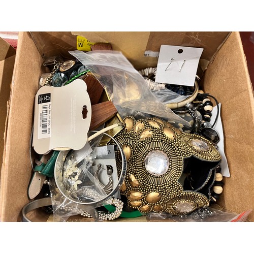 215 - BOX OF COSTUME JEWELLERY