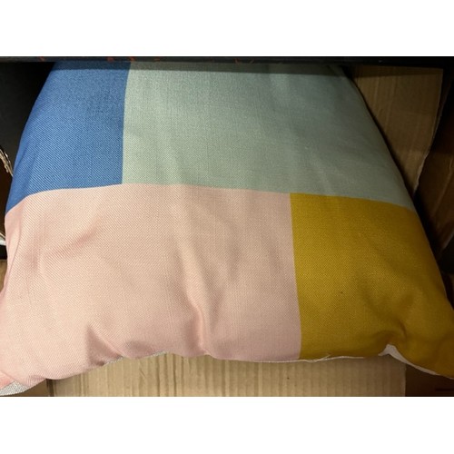 49 - 8 POLYESTER FIBER FILLED MULTI COLOUR CUSHIONS(NEW)