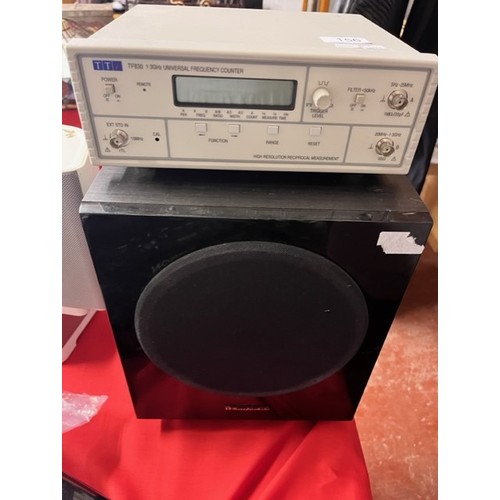 156 - WHARFDALE WLT-D8 ACTIVE SUBWOOFER & A T.Ti TF830 1.3GHZ UNIVERSAL FREQUENCY COUNTER (A/F)