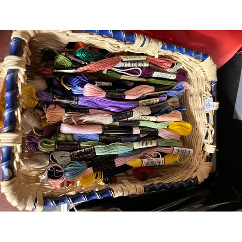 41 - BASKET OF EMBROIDERY THREADS